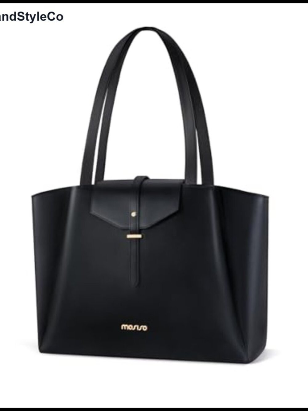 MOSISO PU Leather Laptop Tote Bag with Compartment for Women Work Travel